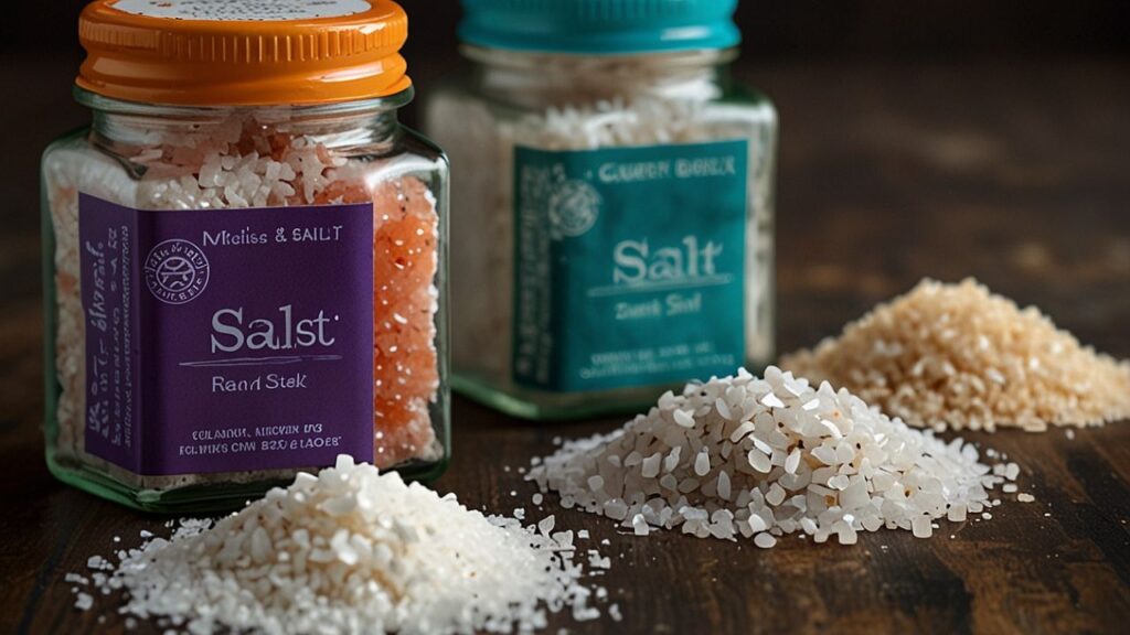 Close-up of Celtic sea salt crystals showing their unique texture and color.