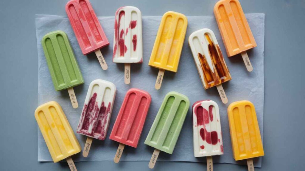 Step-by-step photo showing a knife creating a marble effect in a creamy yogurt base. summer snack with a swirl nyt