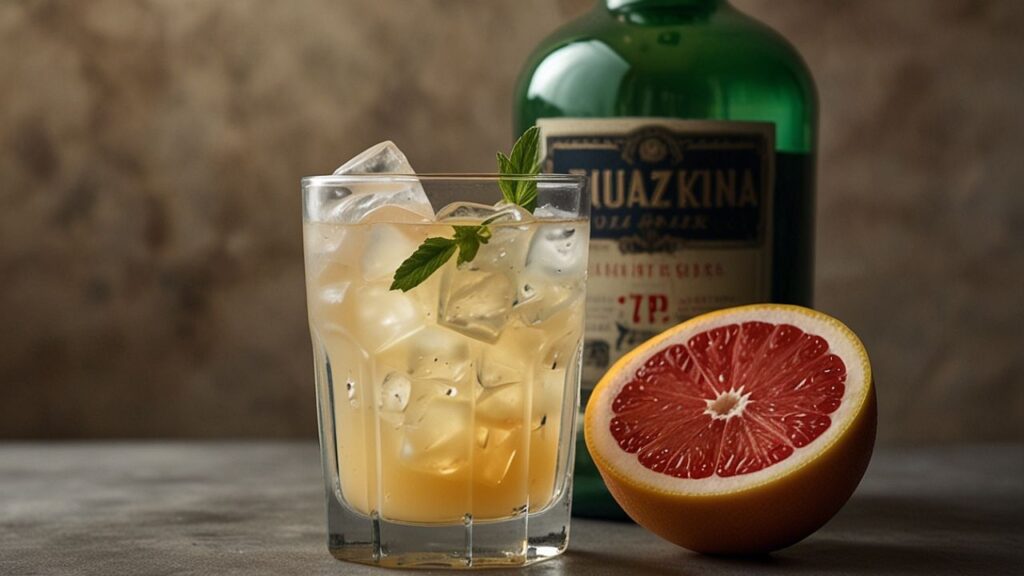 Venus de Milo cocktail served in a glass with garnish